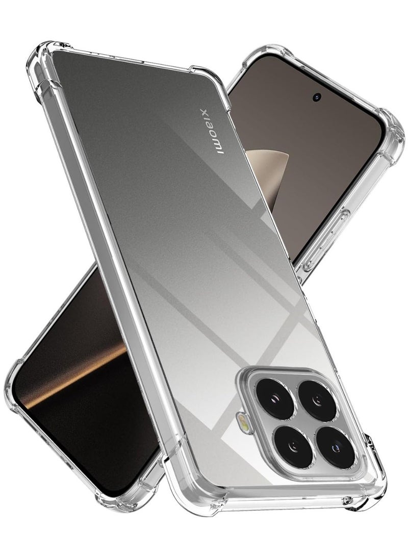 جراب متوافق مع هاتف Xiaomi 15T Pro 5G، غطاء خلفي شفاف من مادة TPU المرنة والناعمة مع زوايا معززة. - Image 1